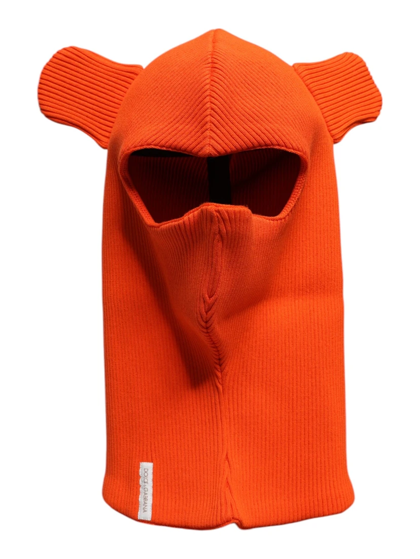 Orange Cotton Whole Head Wrap Balaclava Hat