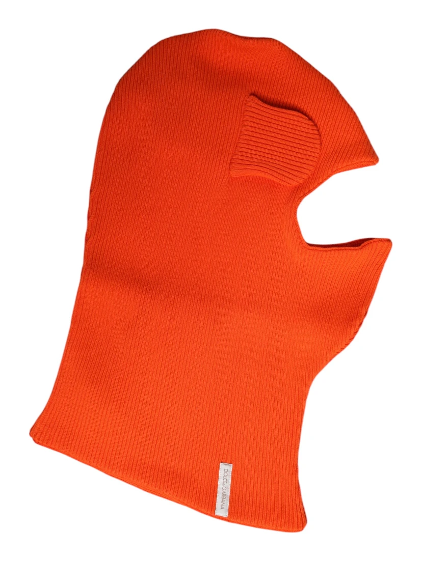 Orange Cotton Whole Head Wrap Balaclava Hat