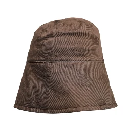 Brown Logo Monogram Cotton Bucket Cap