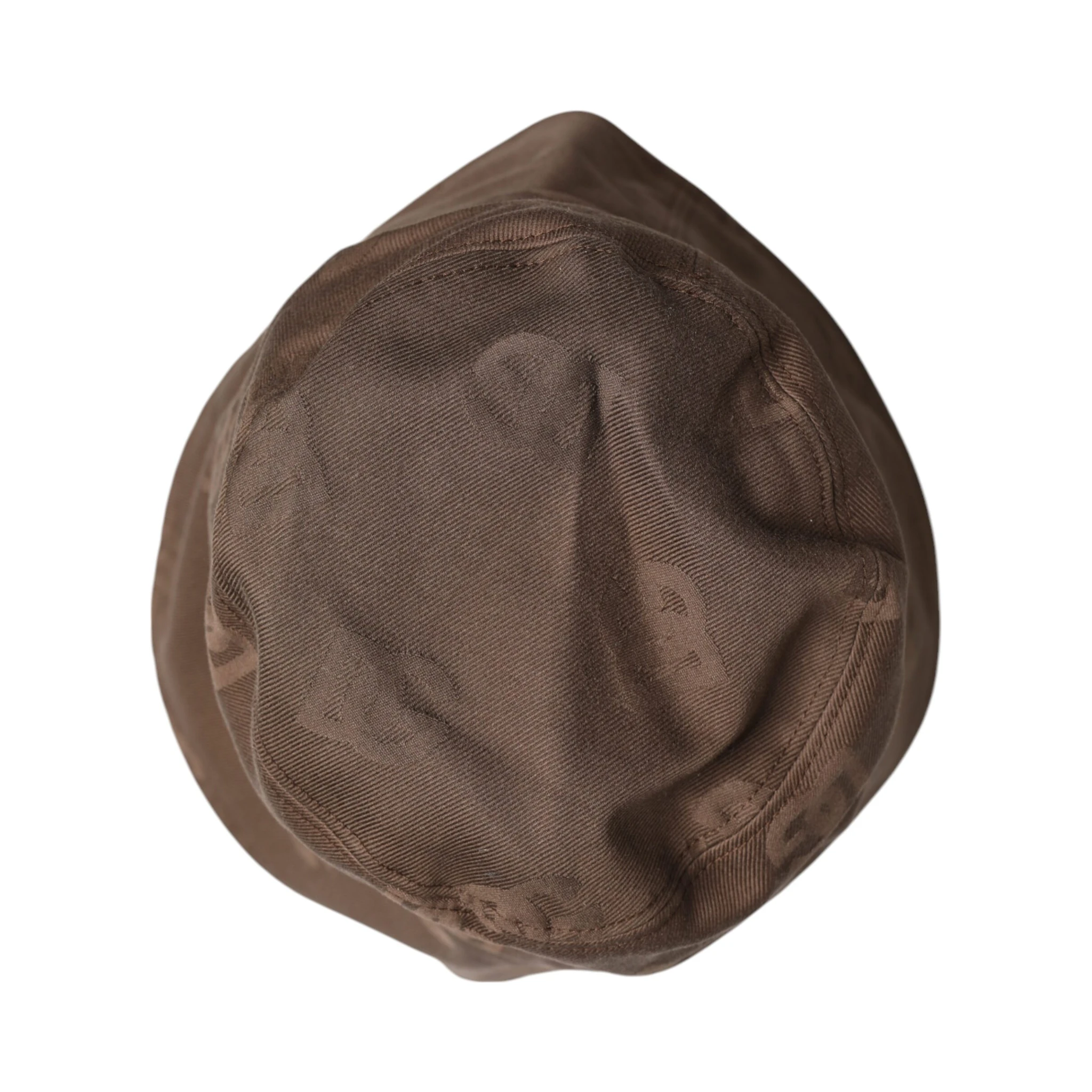 Brown Logo Monogram Cotton Bucket Cap