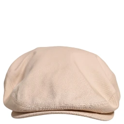 Beige Cotton Newsboy Capello Cabbie Hat