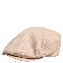 Beige Cotton Newsboy Capello Cabbie Hat