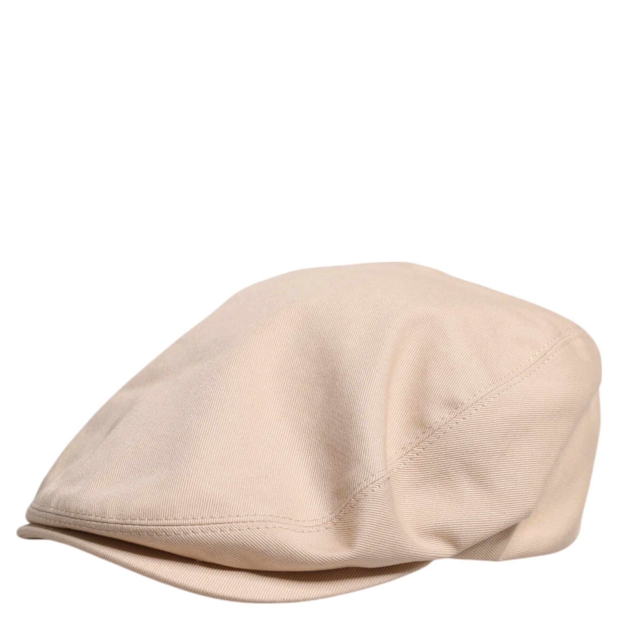 Beige Cotton Newsboy Capello Cabbie Hat