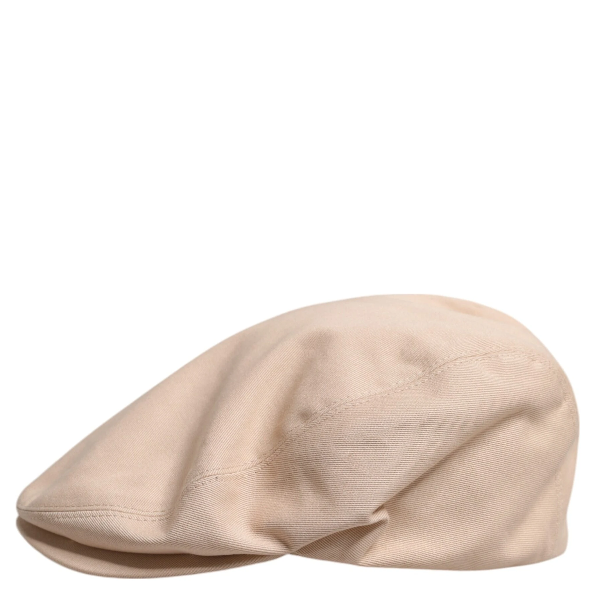 Beige Cotton Newsboy Capello Cabbie Hat