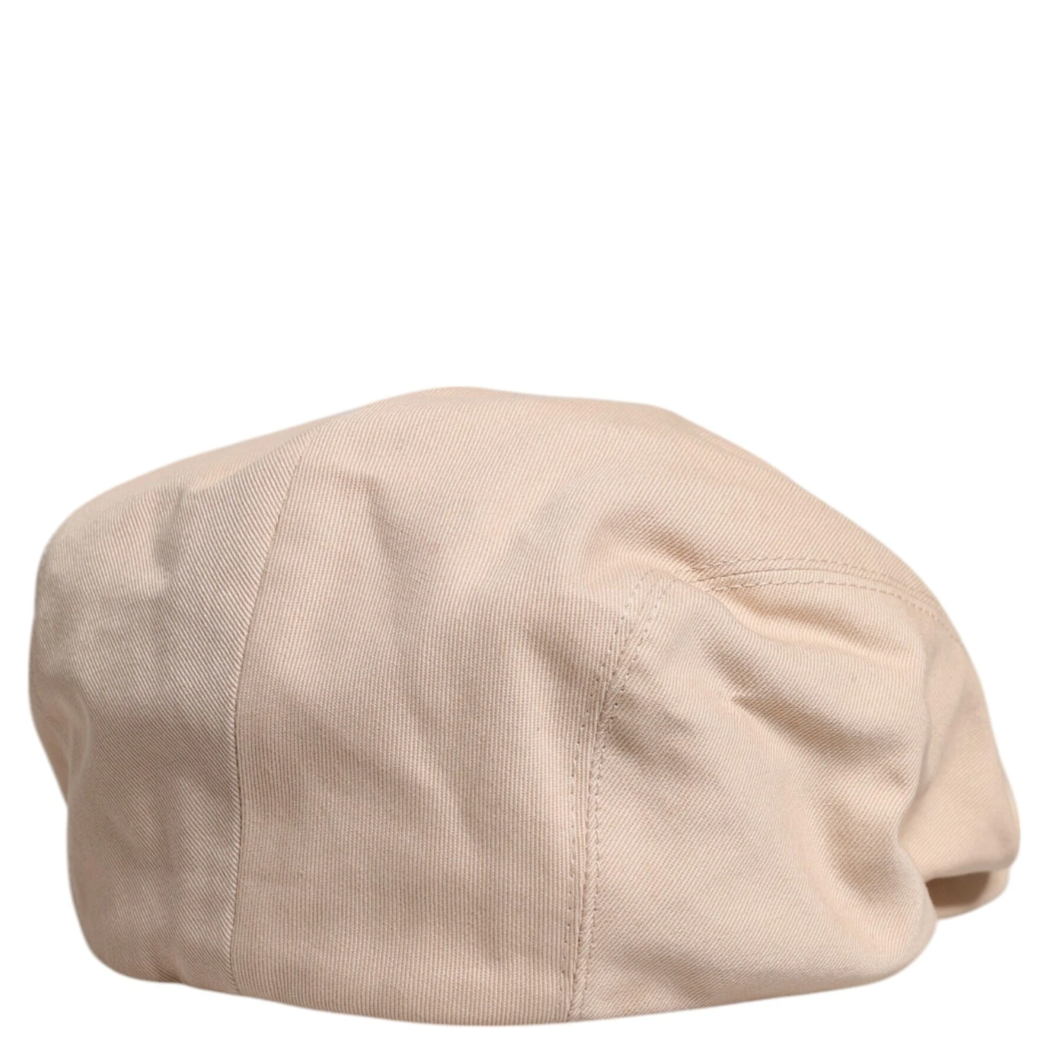 Beige Cotton Newsboy Capello Cabbie Hat
