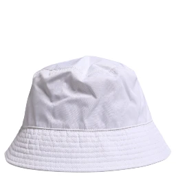 White Cotton Wide Brim Bucket Hat