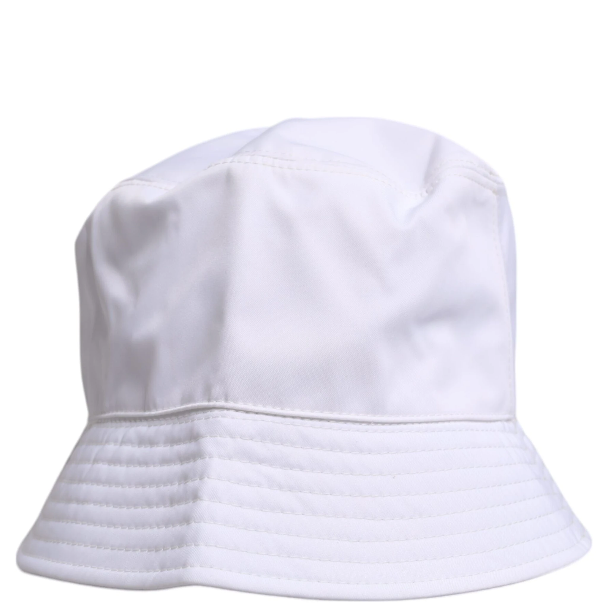White Cotton Wide Brim Bucket Hat