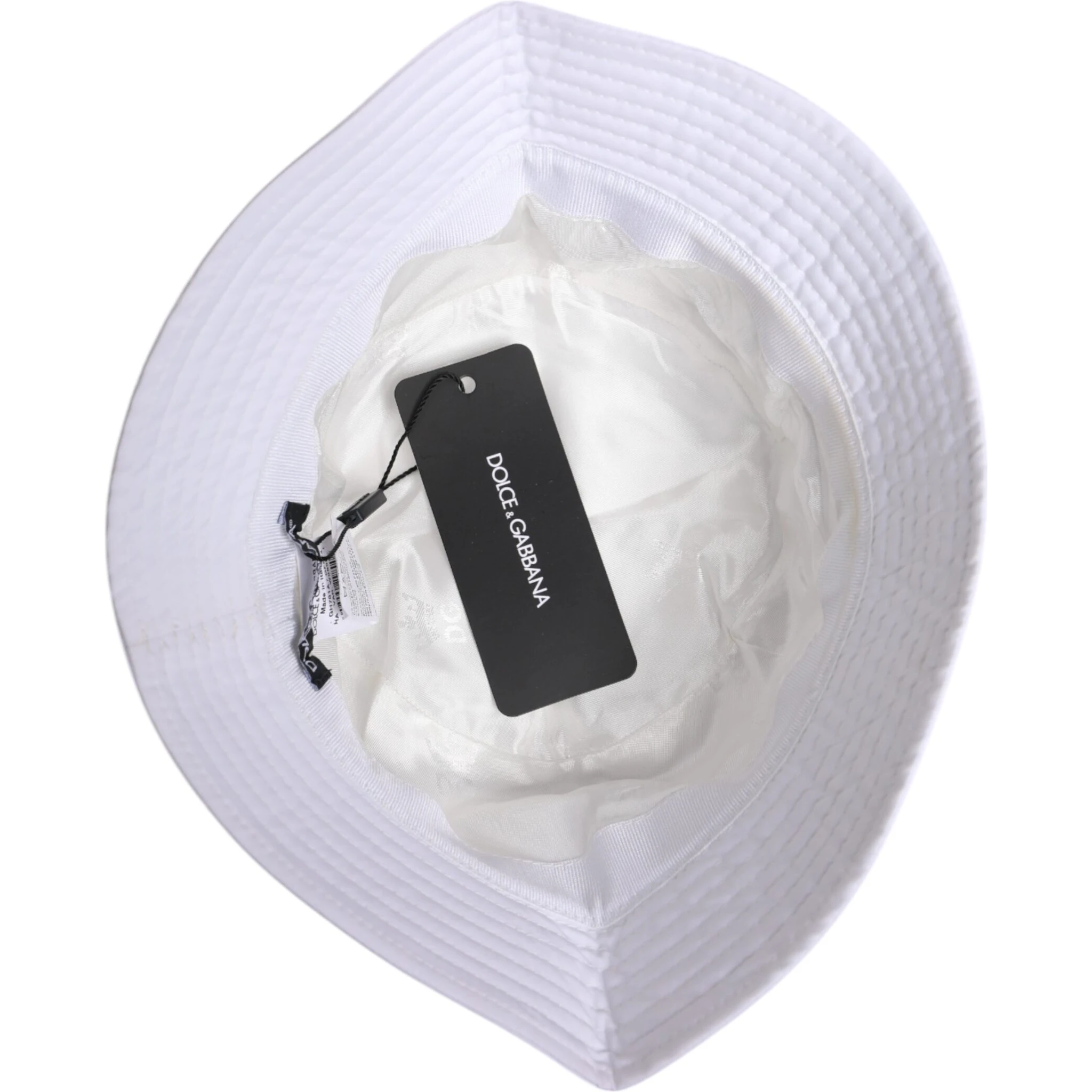 White Cotton Wide Brim Bucket Hat