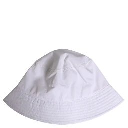 White Cotton Wide Brim Bucket Hat