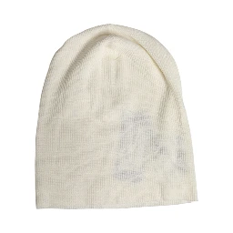 Beige Wool Blend Knitted Beanie Cap