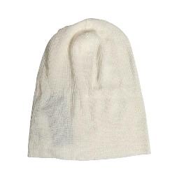 Beige Wool Blend Knitted Beanie Cap