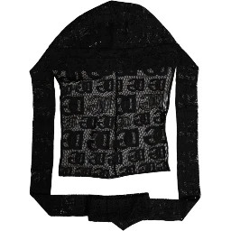 Black Logo Mesh Whole Head Wrap Hat