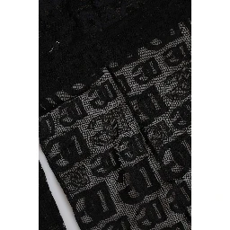 Black Logo Mesh Whole Head Wrap Hat