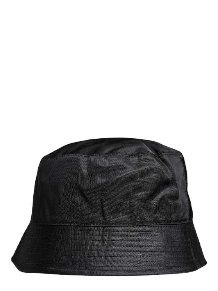 Black Cotton Wide Brim Bucket Hat
