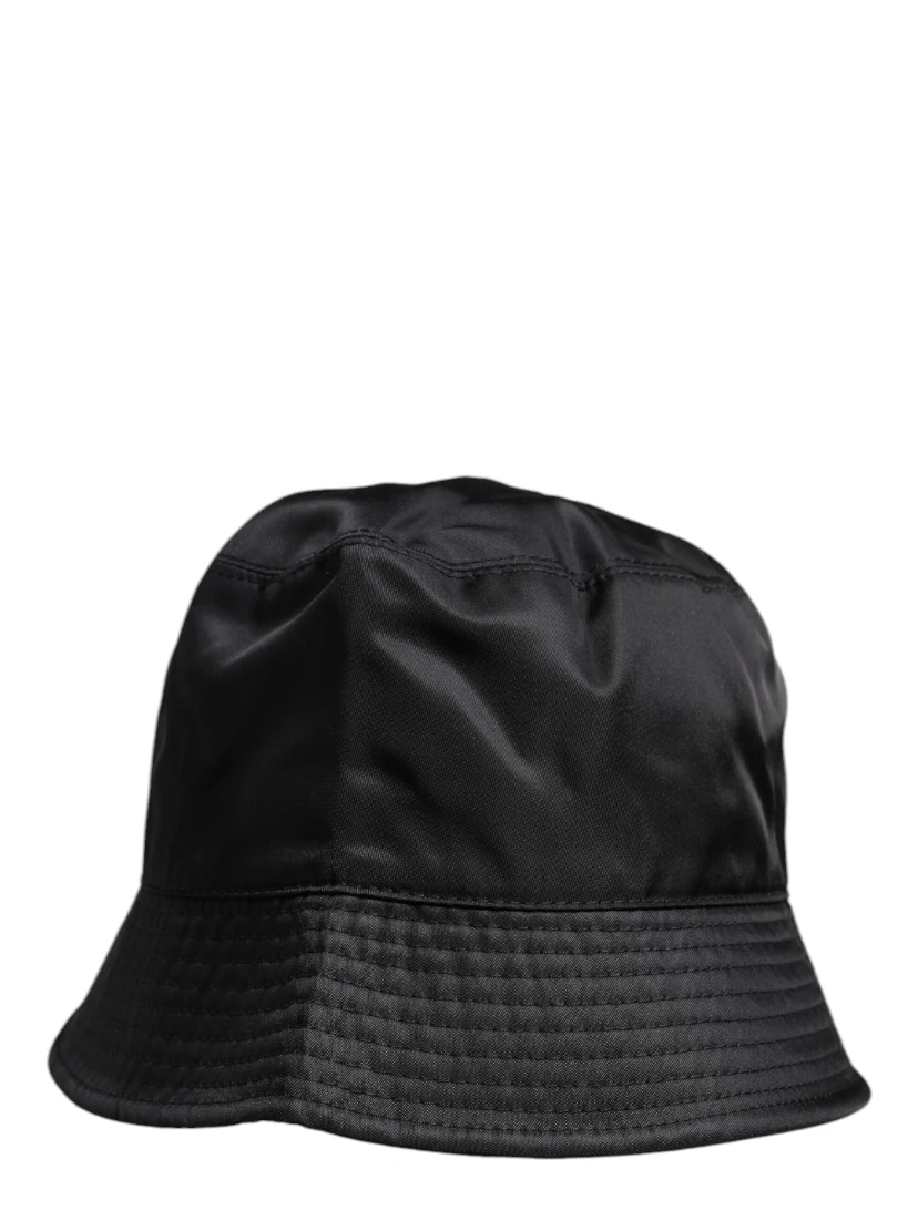 Black Cotton Wide Brim Bucket Hat