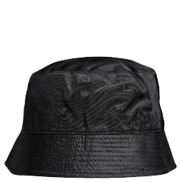 Black Cotton Wide Brim Bucket Hat