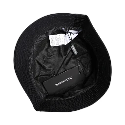 Black Cotton Wide Brim Bucket Hat