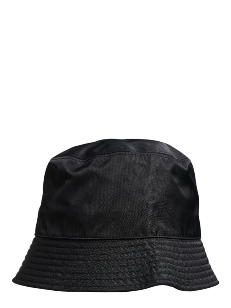 Black Cotton Wide Brim Bucket Hat