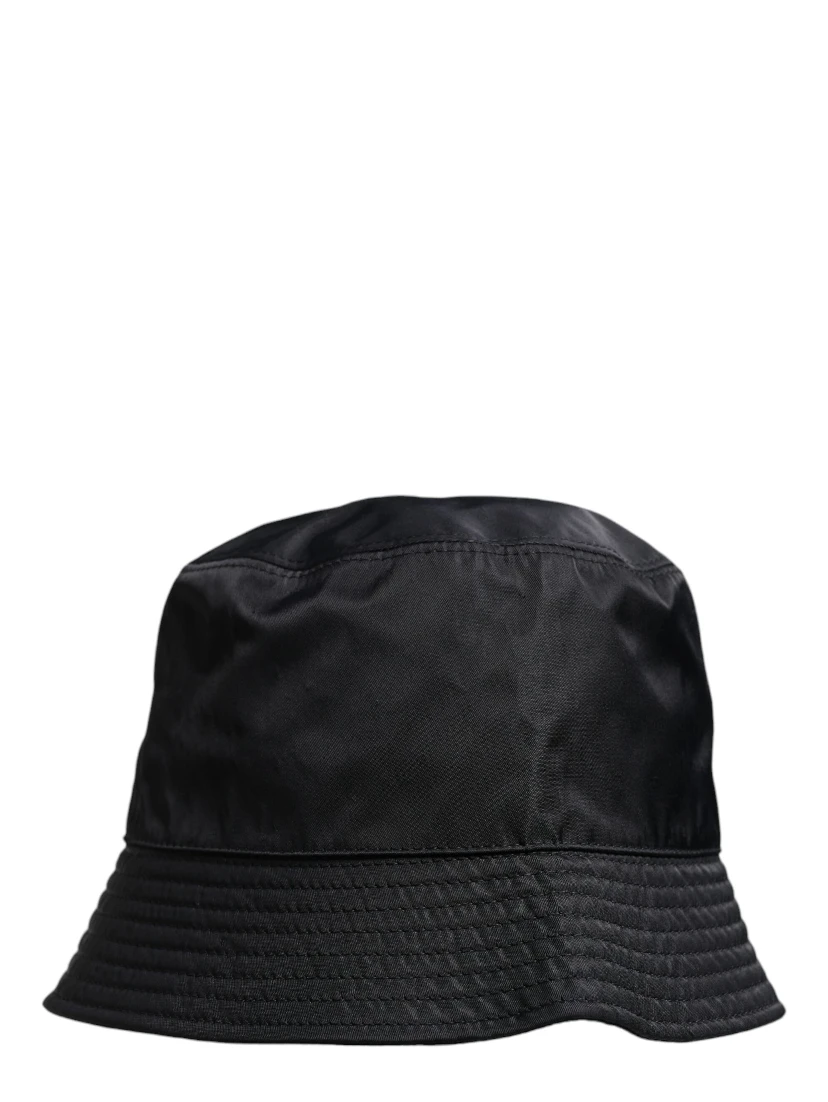 Black Cotton Wide Brim Bucket Hat