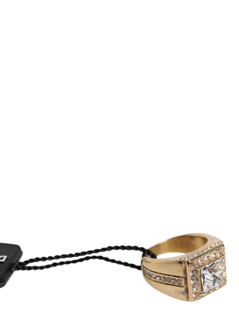 Gold Tone Sterling Silver 925 Crystals Ring