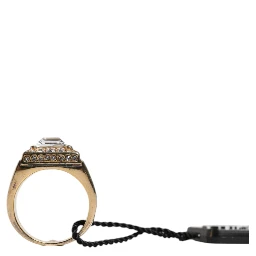 Gold Tone Sterling Silver 925 Crystals Ring