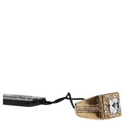 Gold Tone Sterling Silver 925 Crystals Ring