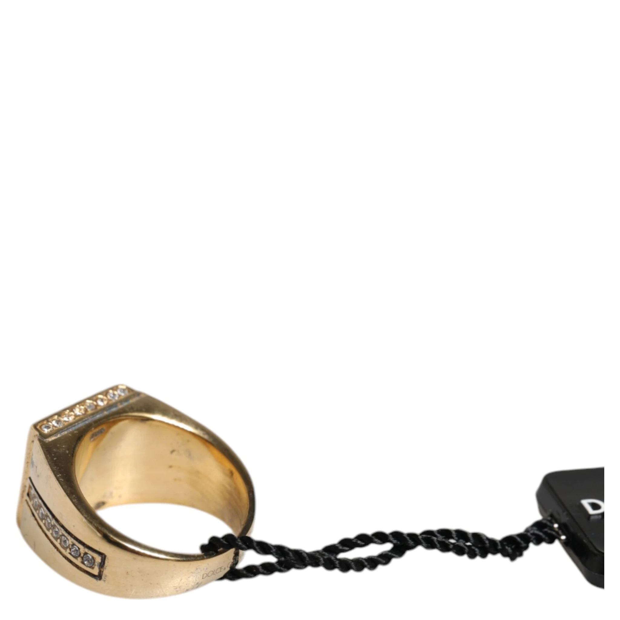 Gold Tone Sterling Silver 925 Crystals Ring