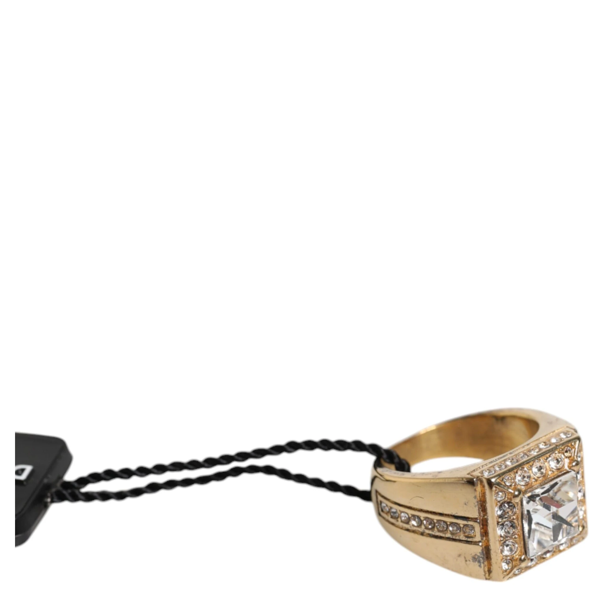 Gold Tone Sterling Silver 925 Crystals Ring