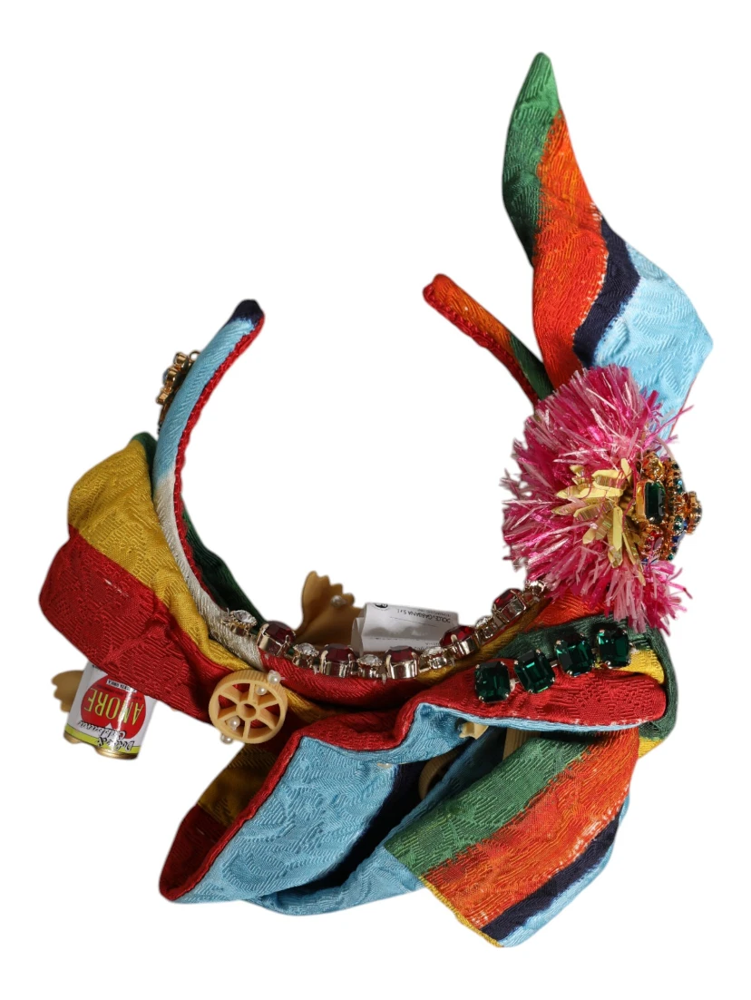 Multicolor Floral Crystal Embellished Diadem Headband