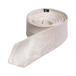 White Solid Silk Adjustable Necktie Tie