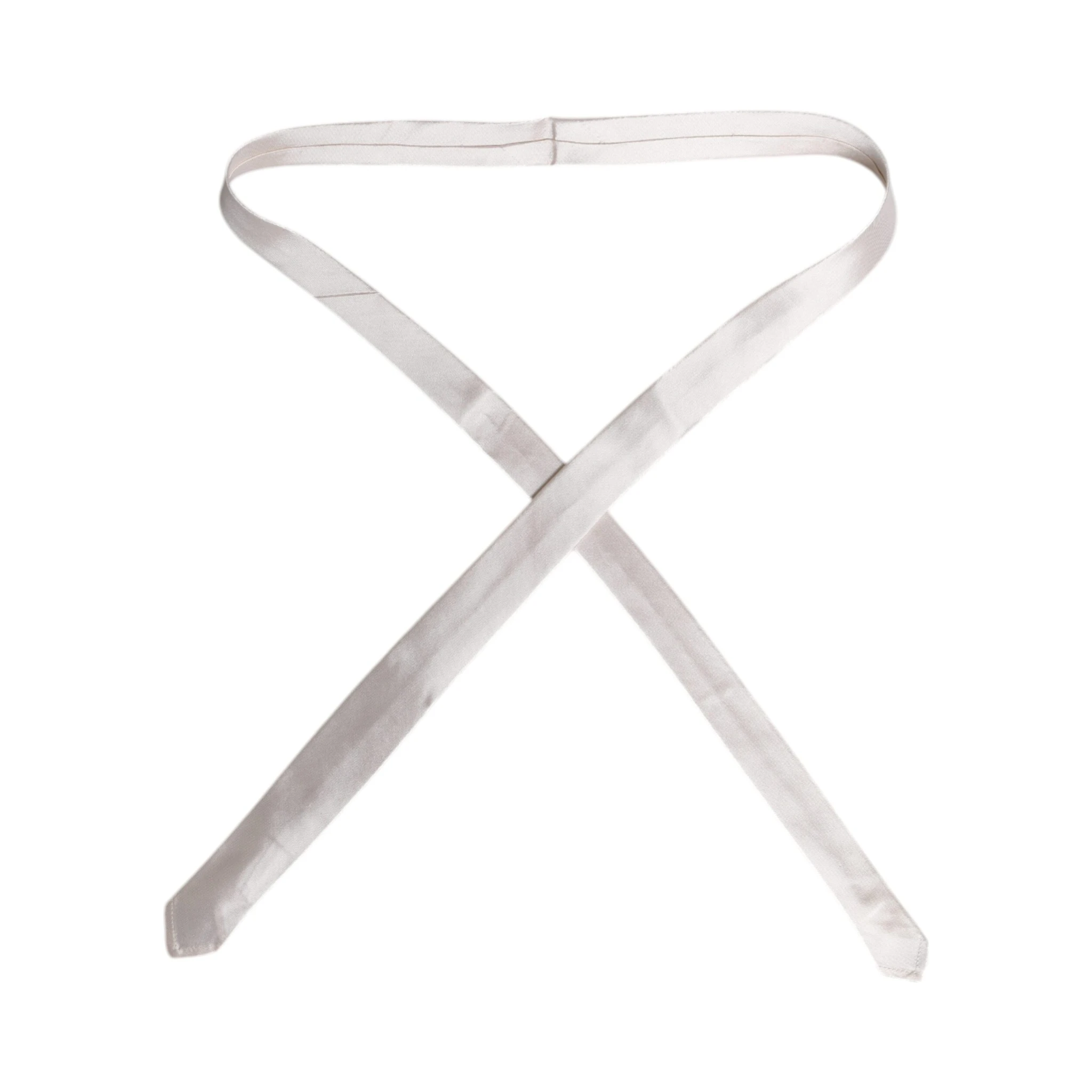 White Solid Silk Adjustable Necktie Tie
