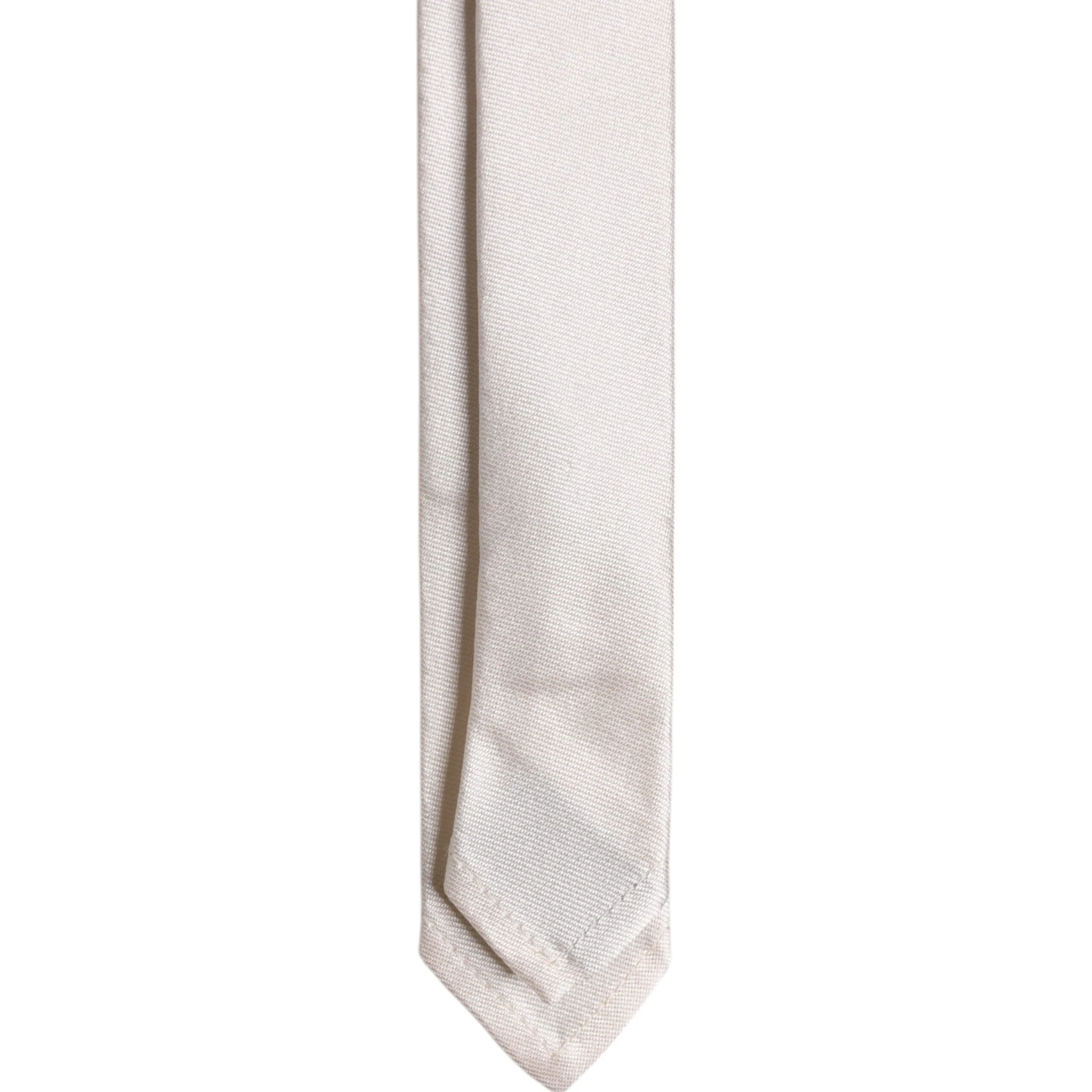 White Solid Silk Adjustable Necktie Tie