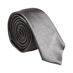 Metallic Silver Silk Adjustable Necktie Tie