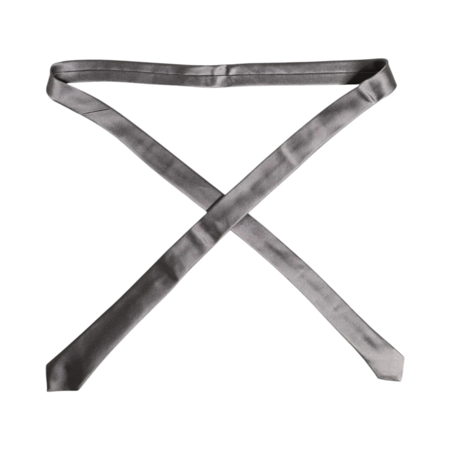 Metallic Silver Silk Adjustable Necktie Tie