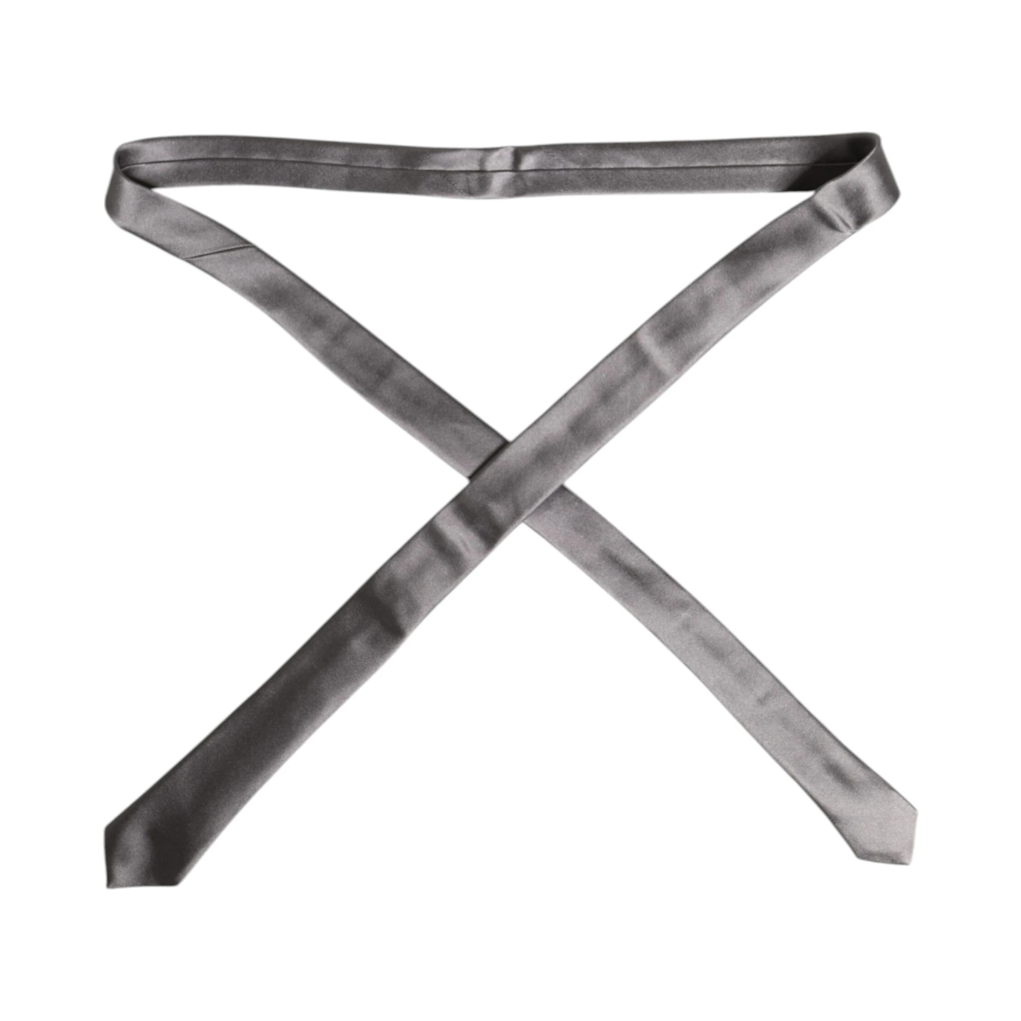 Metallic Silver Silk Adjustable Necktie Tie