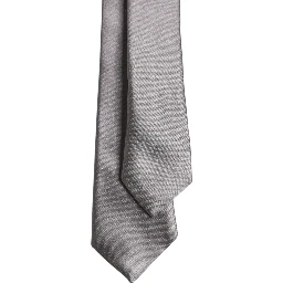 Metallic Silver Silk Adjustable Necktie Tie