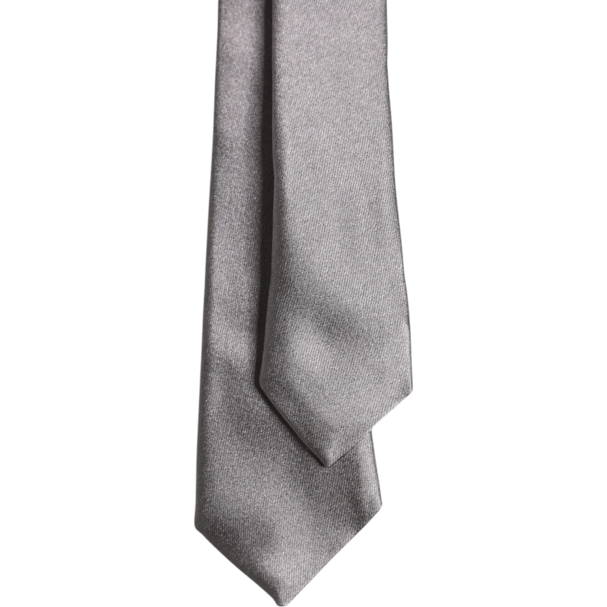 Metallic Silver Silk Adjustable Necktie Tie