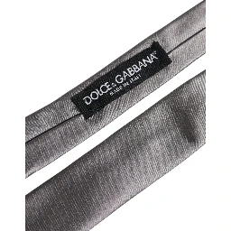 Metallic Silver Silk Adjustable Necktie Tie