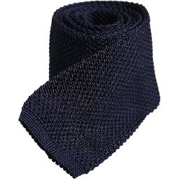 Dark Blue Silk Adjustable Necktie Tie