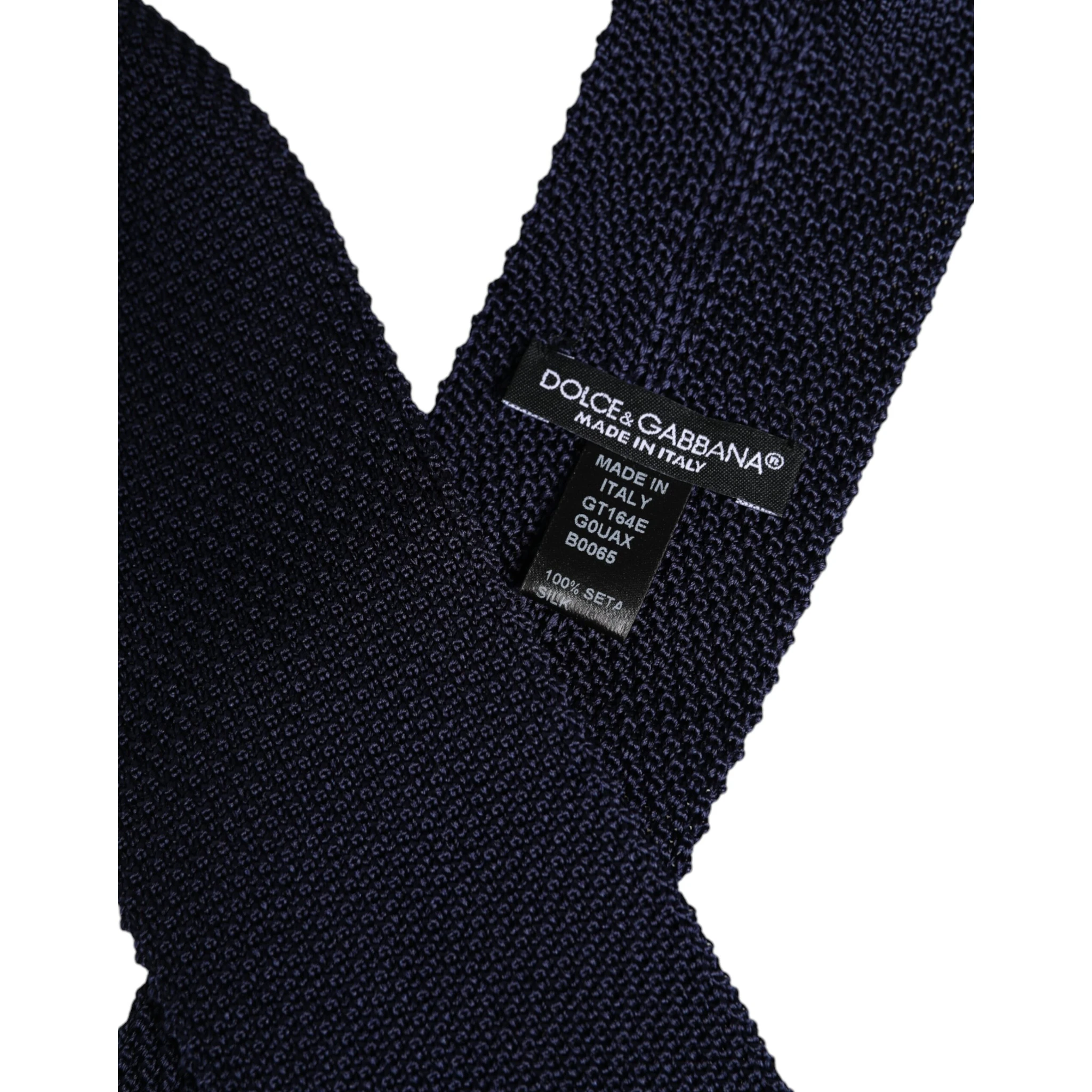 Dark Blue Silk Adjustable Necktie Tie