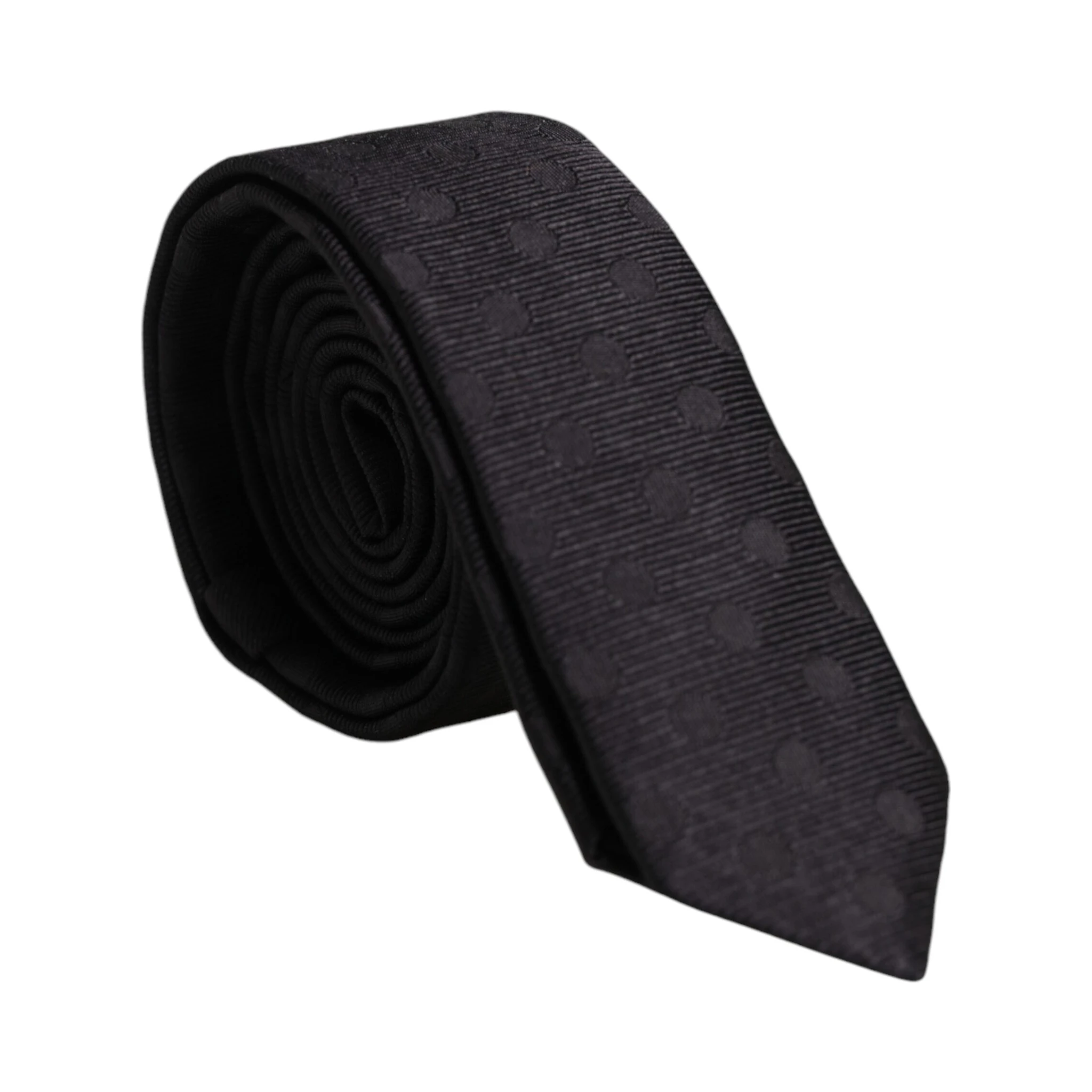 Black Circles Silk Adjustable Necktie Tie