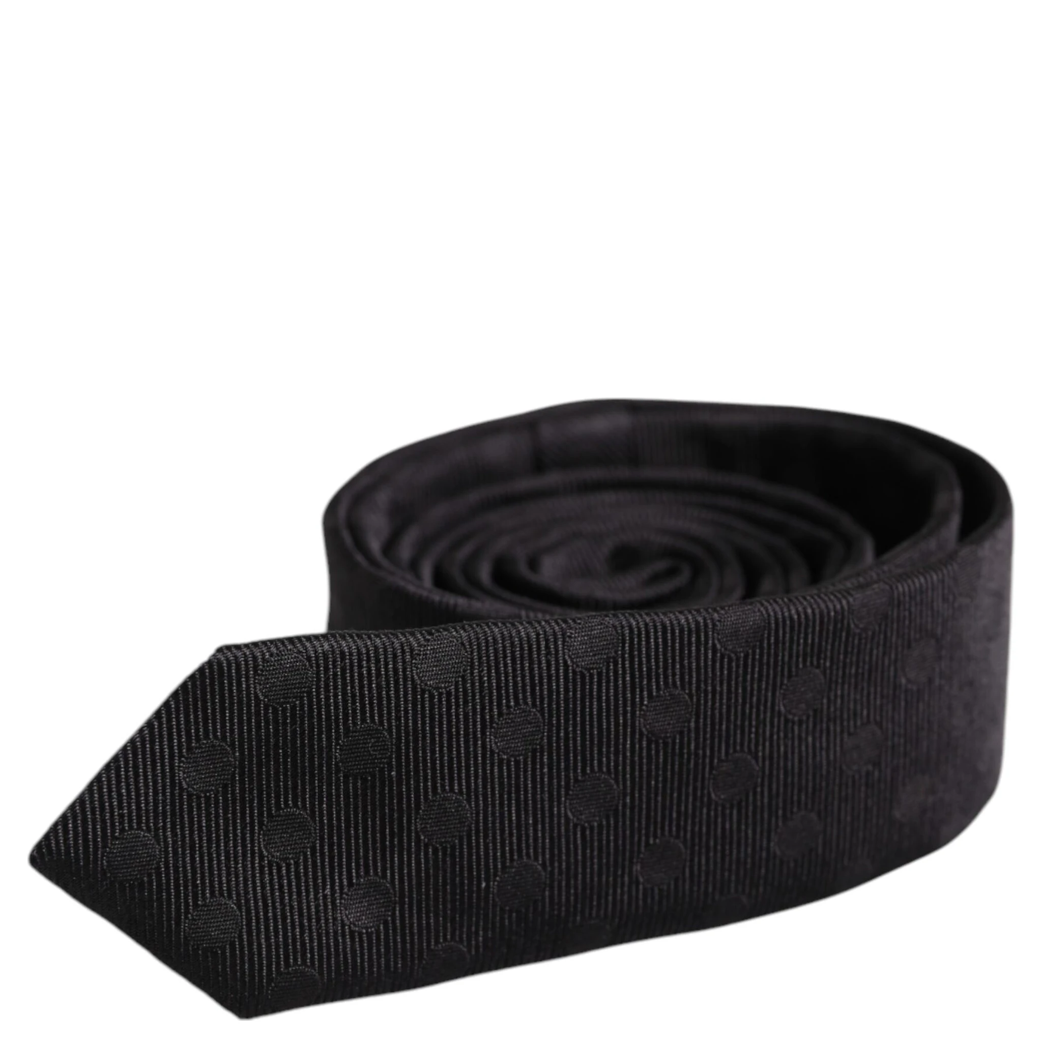Black Circles Silk Adjustable Necktie Tie