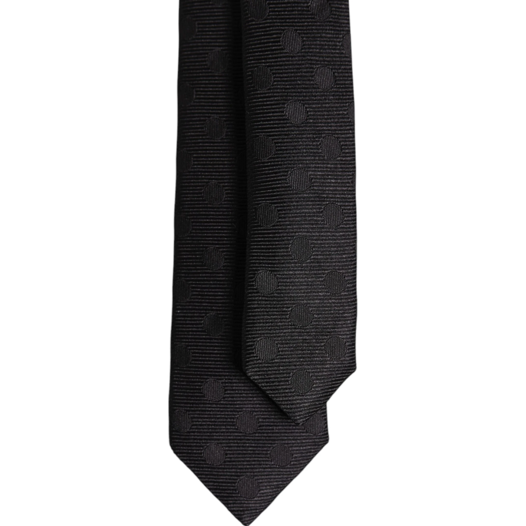 Black Circles Silk Adjustable Necktie Tie