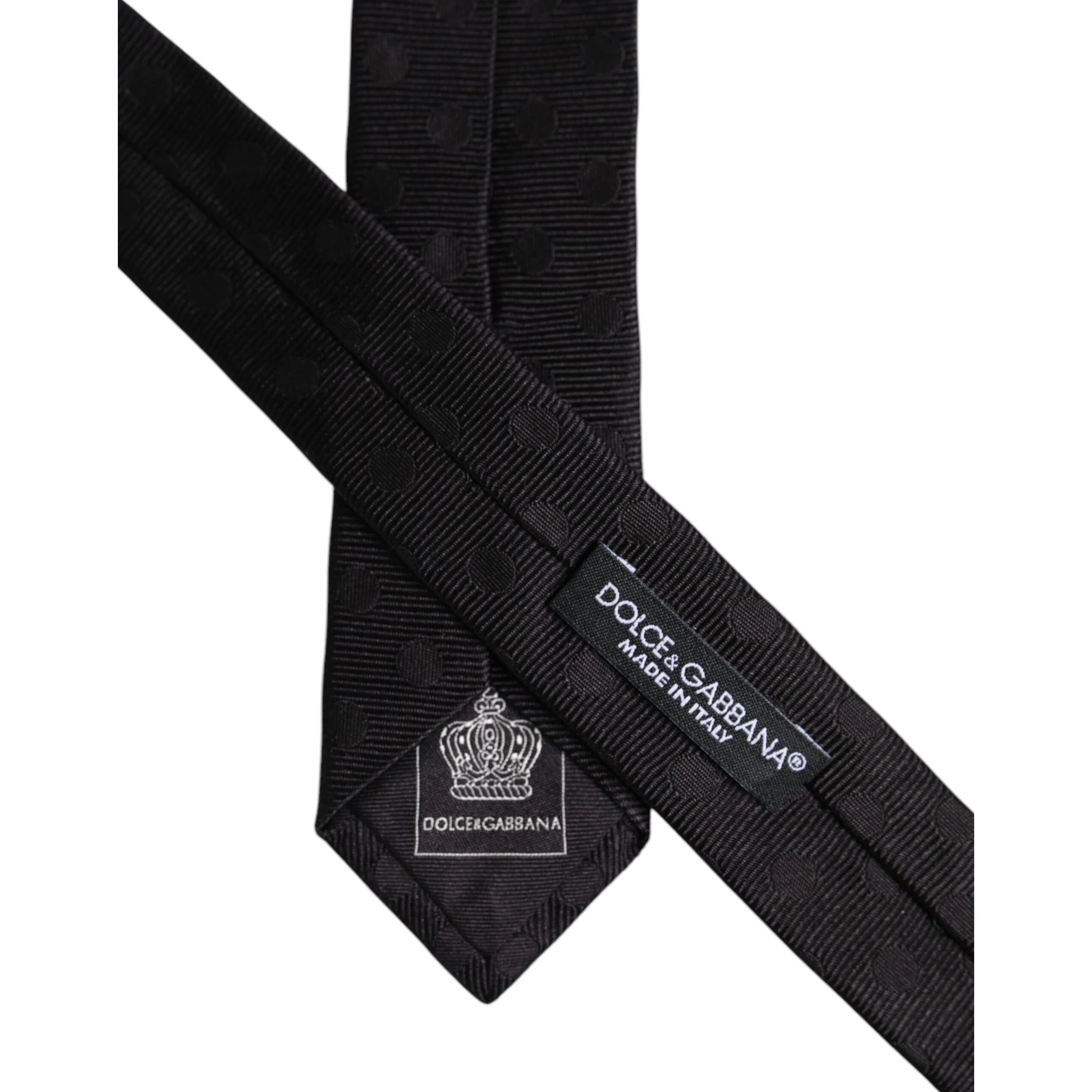 Black Circles Silk Adjustable Necktie Tie