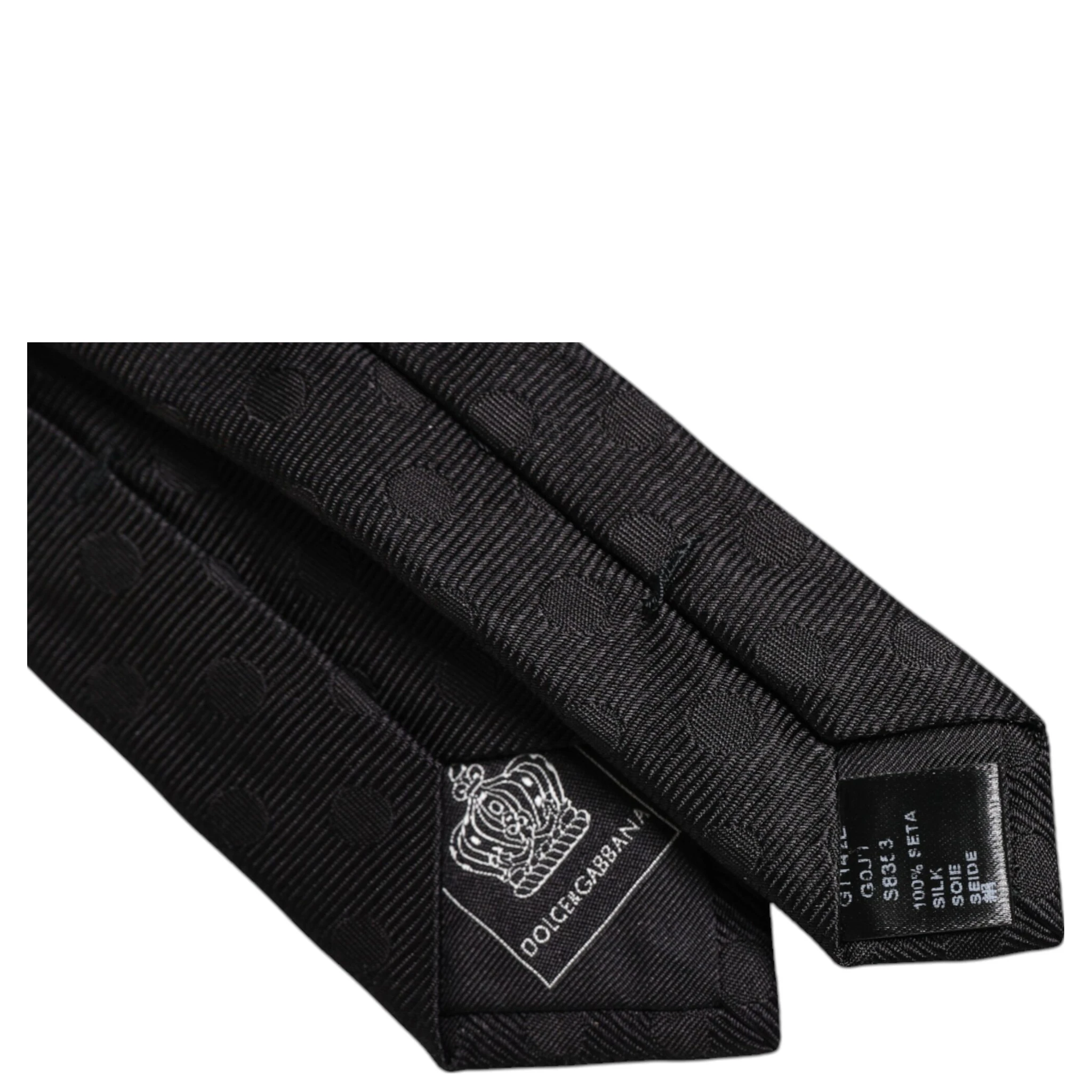 Black Circles Silk Adjustable Necktie Tie