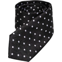 Black Polka Dots Silk Adjustable Necktie Tie