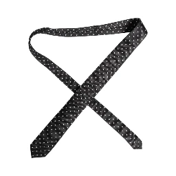 Black Polka Dots Silk Adjustable Necktie Tie