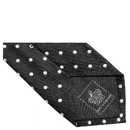 Black Polka Dots Silk Adjustable Necktie Tie