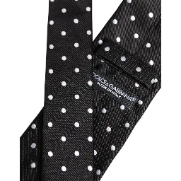 Black Polka Dots Silk Adjustable Necktie Tie