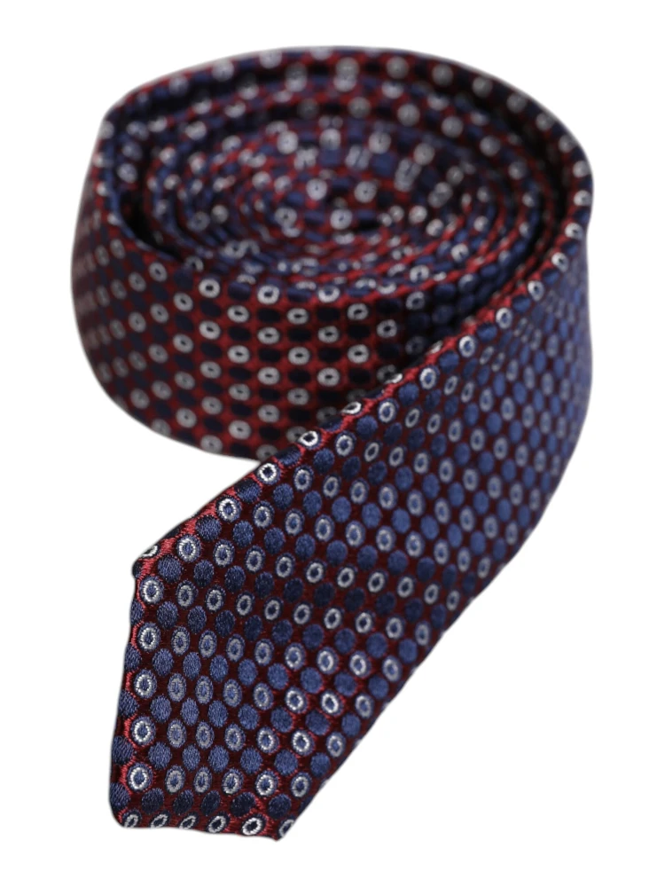 Red Blue Circles Silk Adjustable Necktie Tie